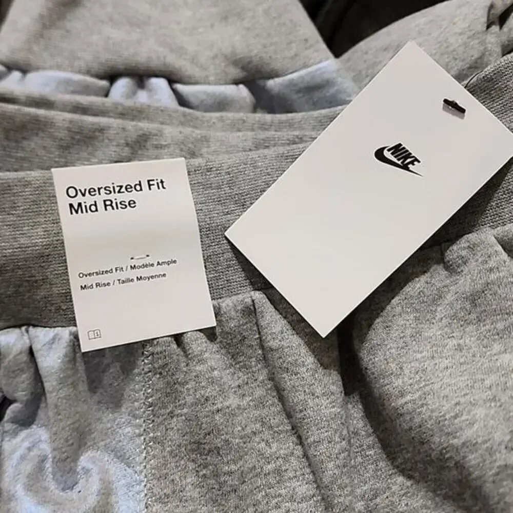 Nike Womens Oversized‎ Fit Mid Rise Sweatpants Gray w/ Flux Design Size 2X NWT